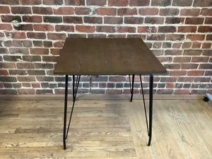 Table, Cafe with Wood Top and Metal Legs